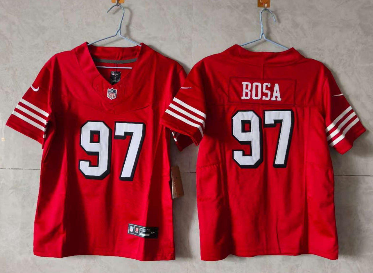 Youth San Francisco 49ers #97 Nick Bosa Red 2024 F.U.S.E. Vapor Untouchable Limited Stitched Football Jersey